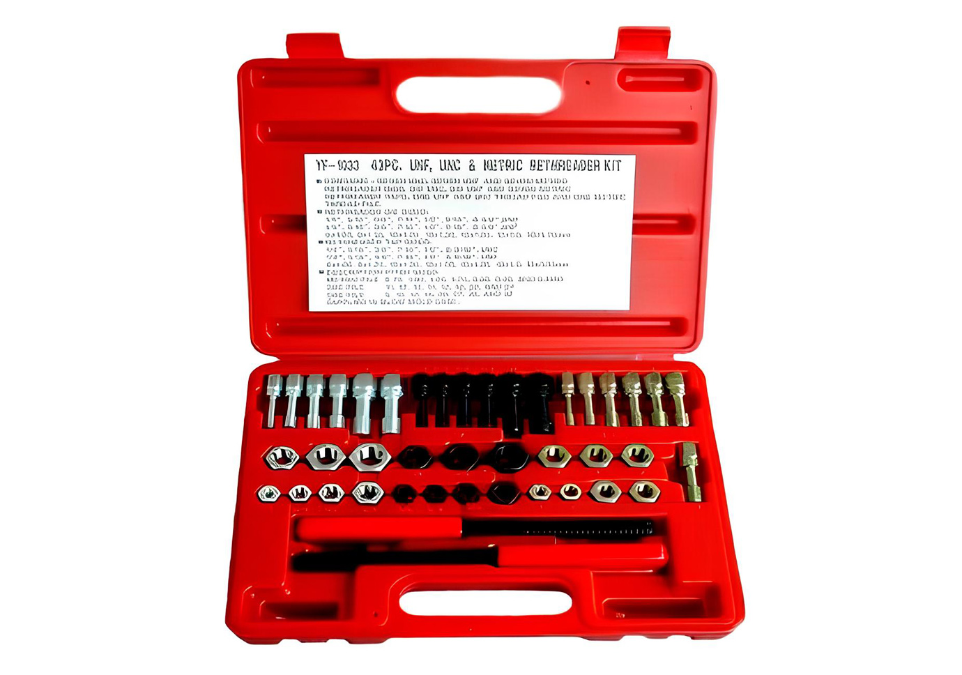 43pcs UNF, UNC & Metric Rethreader Kit